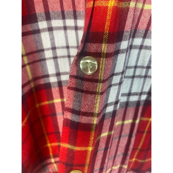 Red American Eagle boyfriend fit lightweight size Medium Flannel - Picture 7 of 9